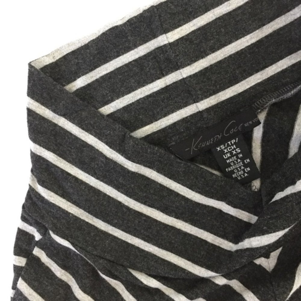 KENNETH COLE Striped Knit Maxi Skirt Dark and Light Gray Sz XS - Picture 5 of 9